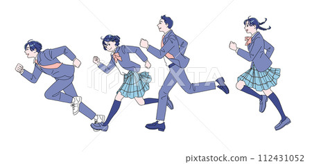 精力充沛的男女學生開始奔跑 精力充沛的男女學生開始奔跑 112431052