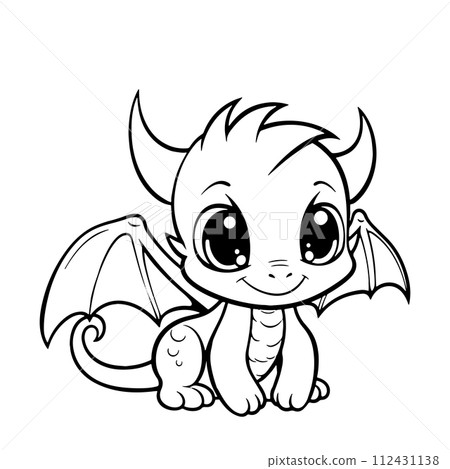 AI-generated content. Cute Dragon coloring pages for kids 112431138