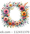 Colorful flower wreath 112431370