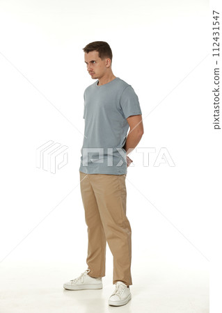 annoyed angry man shouting on white studio background annoyed angry man shouting on white studio background 112431547