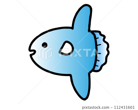 A sunfish swimming happily with a smile 112431601