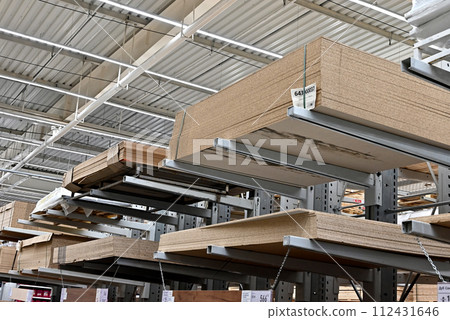 Building materials, things for the house and buyers in the big shop Building materials, things for the house and buyers in the big shop 112431646
