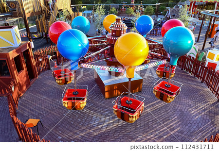 amusement park with ferris wheel amusement park with ferris wheel 112431711