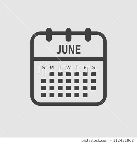 Vector template icon page calendar, month June 112431968