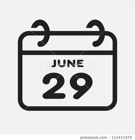 Icon page calendar day - 29 June Icon page calendar day - 29 June 112431979