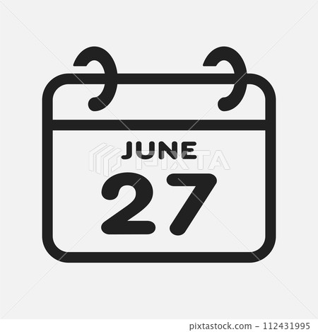 Icon page calendar day - 27 June 112431995