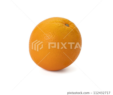 Ripe orange isolated on white background Clipping Path 112432717
