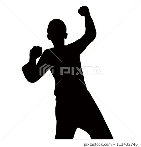 a boy standing body silhouette vector a boy standing body silhouette vector 112432740