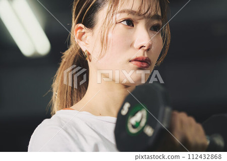 Women training at the gym Women training at the gym 112432868
