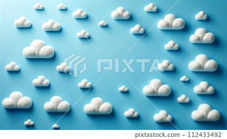 藍天和毛氈製成的雲彩 藍天和毛氈製成的雲彩 112433492