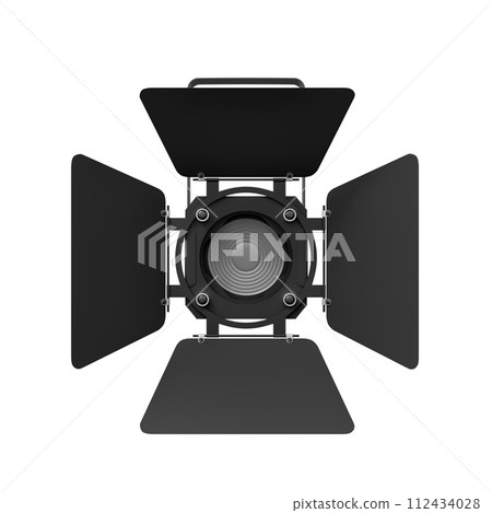 Professional Black Stage Spotlight Front View 112434028