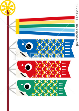 Vector illustration of carp streamer for children's day 112434569