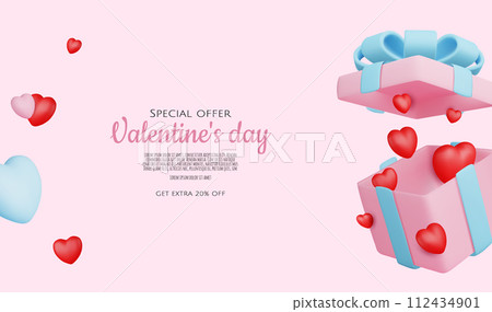 Valentines day holiday gift card. 112434901