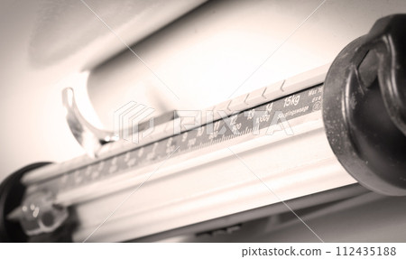 Part of broken baby weight scales, isolated Part of broken baby weight scales, isolated 112435188