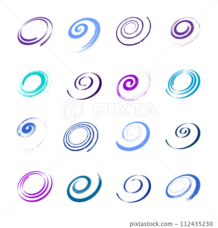 Set of Spiral Design Elements. Abstract Swirl Icons. Vector Art. Set of Spiral Design Elements. Abstract Swirl Icons. Vector Art. 112435230