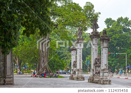 Gate in front of the Quan Thanh Temple in Hanoi Gate in front of the Quan Thanh Temple in Hanoi 112435458