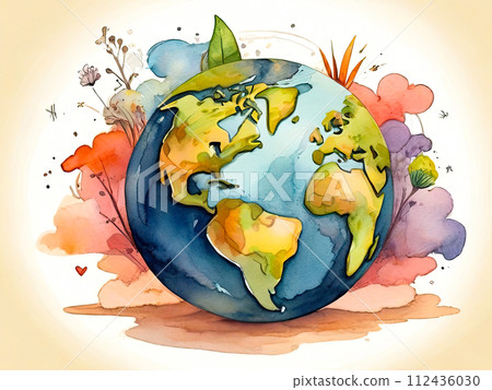 Earth planet. World environment day creative concept. Earth planet. World environment day creative concept. 112436030