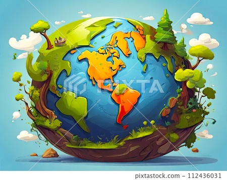 Earth planet. World environment day creative concept. Earth planet. World environment day creative concept. 112436031