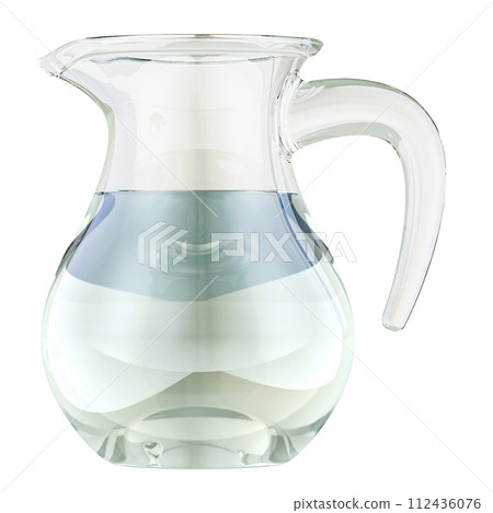Glass Beverage Pitcher Clear with water, 3D rendering 112436076