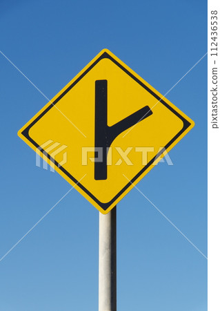 Road sign Diverging traffic available Road sign Diverging traffic available 112436538