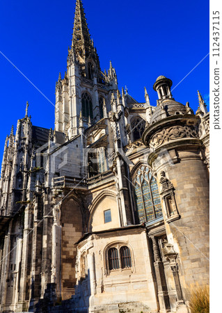 The church of Saint-Maclou church in Rouen, France. One of the best examples of the Flamboyant style of Gothic architecture in France The church of Saint-Maclou church in Rouen, France. One of the best examples of the Flamboyant style of Gothic architecture in France 112437115