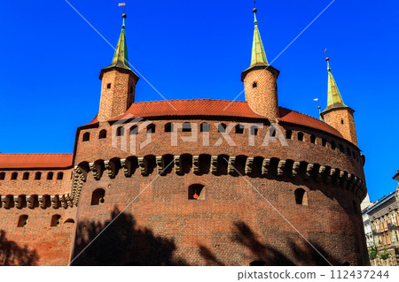 Krakow barbican - medieval fortification at city walls, Poland 112437244