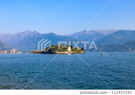 View of Isola Bella (one of the Borromean Islands of Lago Maggiore) from Stresa town, Italy View of Isola Bella (one of the Borromean Islands of Lago Maggiore) from Stresa town, Italy 112437283
