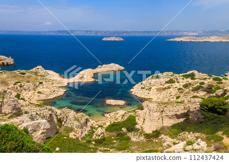 Scenic view of Frioul archipelago near Marseille, France 112437424