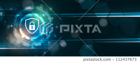 Cyber security and information or network protection. Future cyber technology web services for business and internet project 112437673