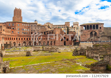 Trajan's Market (Mercati di Traiano) is a large complex of ruins in the city of Rome, Italy 112437929