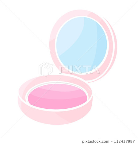 makeup powder open round box 112437997