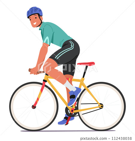 Sportsman Cyclist Is A Dedicated Athlete, Mastering Endurance And Speed On Two Wheels, Excelling In Races Over Terrains 112438038