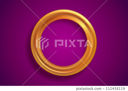 Vector abstract background with golden ring. Vector background for wedding with metallic ring. 112438119