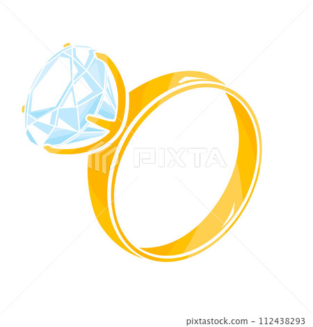 engagement diamond ring color vector illustration 112438293