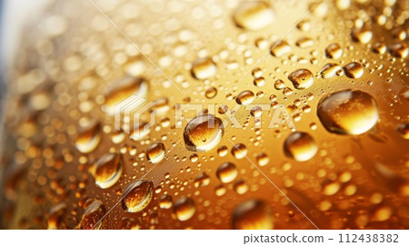 AI-generated content. A close up of a glass with water droplets on it, AI 112438382