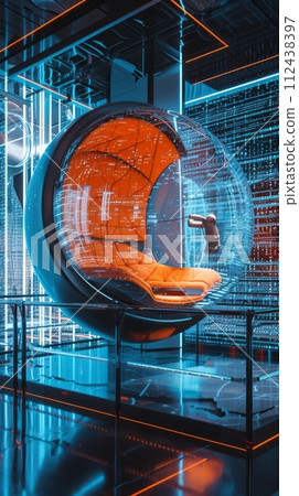 A futuristic center to help customers with virtual reality A futuristic center to help customers with virtual reality 112438397