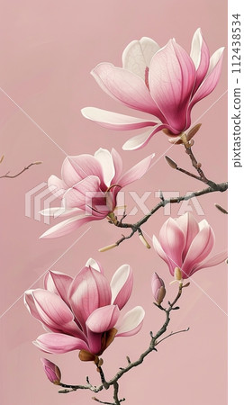 Beautiful blooming Magnolia branch, the arrival... - Stock Illustration ...