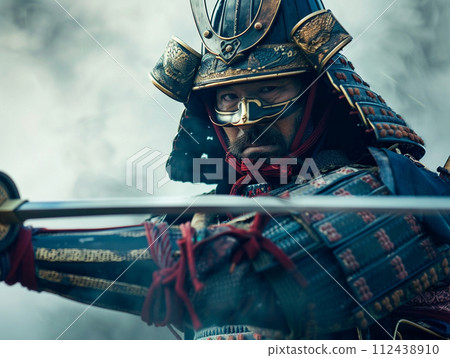 Samurai holding a sword Samurai illustration 112438910