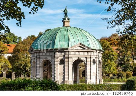 Autumn view of Hofgarten Park with Dianatempel in Munich, Germany Autumn view of Hofgarten Park with Dianatempel in Munich, Germany 112439740