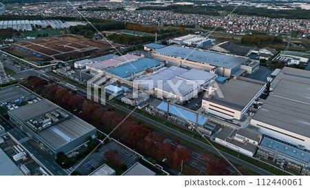 Aerial drone shot of industrial area Aerial drone shot of industrial area 112440061