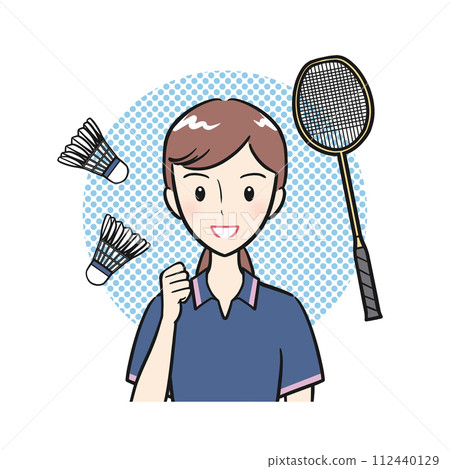 羽球社/羽球/在社團活動中努力的女學生（有背景） 112440129