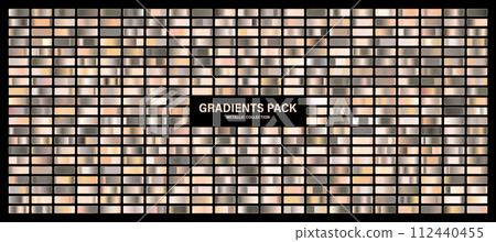 Silver glossy gradient, metal foil texture. Color swatch set. Collection of high quality gradients. Shiny metallic background. Design element. Vector illustration Silver glossy gradient, metal foil texture. Color swatch set. Collection of high quality gradients. Shiny metallic background. Design element. Vector illustration 112440455