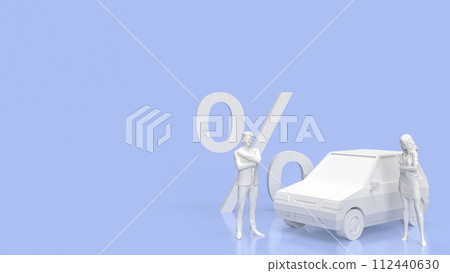 The car and percent symbol for Automotive finance concept 3d rendering. 112440630