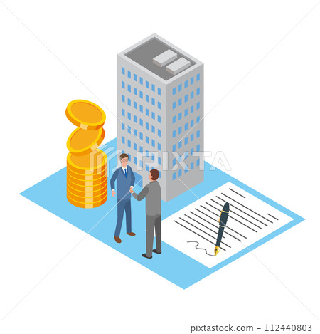 Businessman shaking hands and business contract 112440803