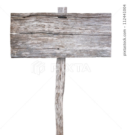 Old wooden sign isolated on white background Old wooden sign isolated on white background 112441004