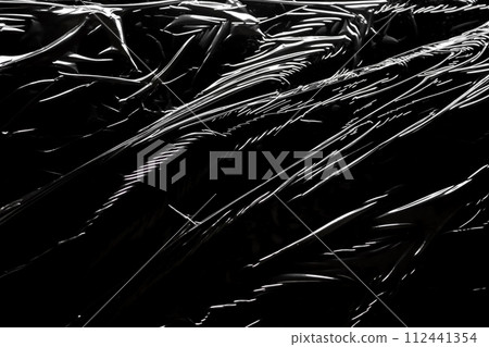 transparent plastic film wrap overlay texture background 112441354