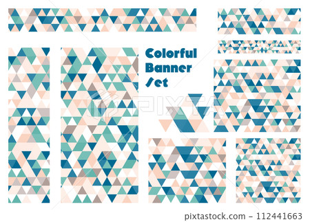Banner set_triangle mosaic_colorful Banner set_triangle mosaic_colorful 112441663