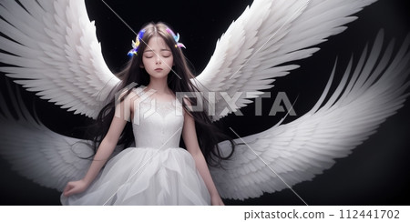 angel, wings, wings, beautiful girl, generative ai 112441702