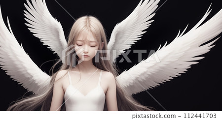 angel, wings, wings, beautiful girl, generative ai 112441703