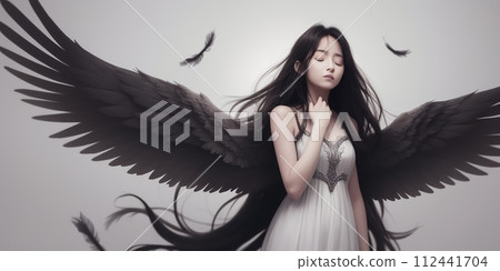 angel, wings, wings, beautiful girl, generative ai 112441704